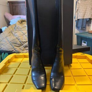 INC Black Knee High Boots, Square Toe.  Size 7.5 Wide Calf.  NWT.